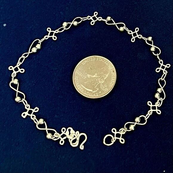 AZG Darling Sterling 925 Silver 9” Anklet - Picture 6 of 11
